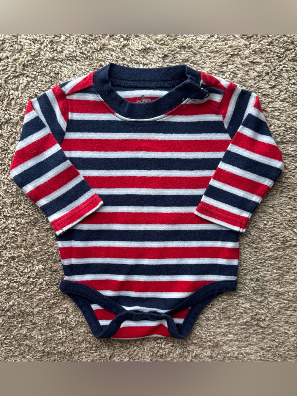 Circo Baby Long Sleeve Striped Bodysuit Red Navy White 6M